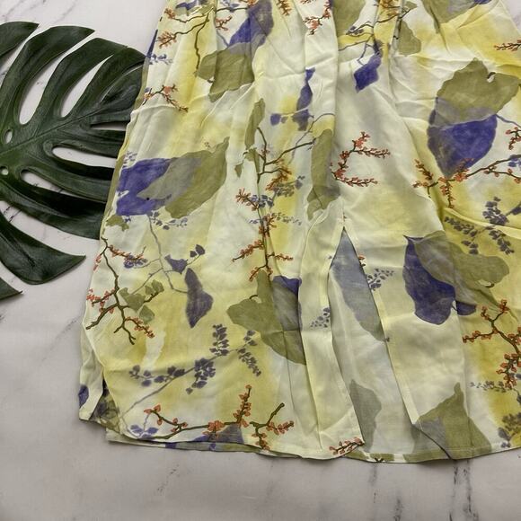 We Be Bop Womens Vintage Y2k Midi Skirt Plus Size 0x New Yellow Purple Butterfly - Picture 10 of 10